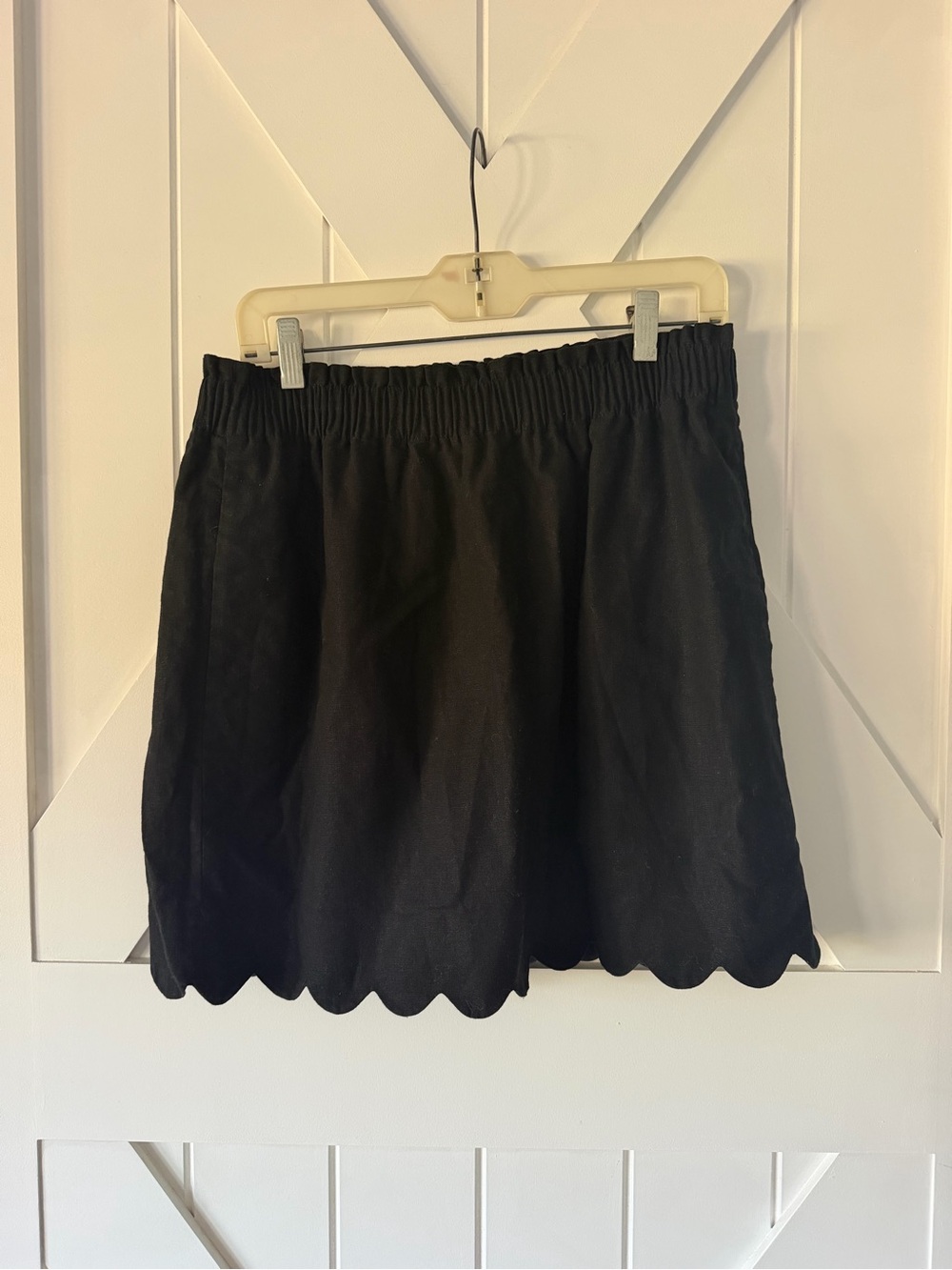 JCrew Black Scalloped Hem Women's Skirt